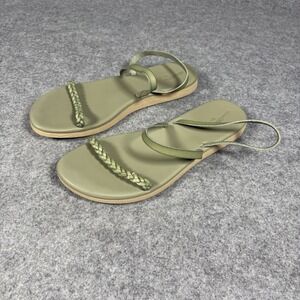Universal Thread Braided Strap Sandals 8.5 Olive Green Faux Leather Boho